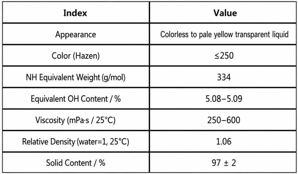 Polyaspartic Resin F330 Key Performance Data